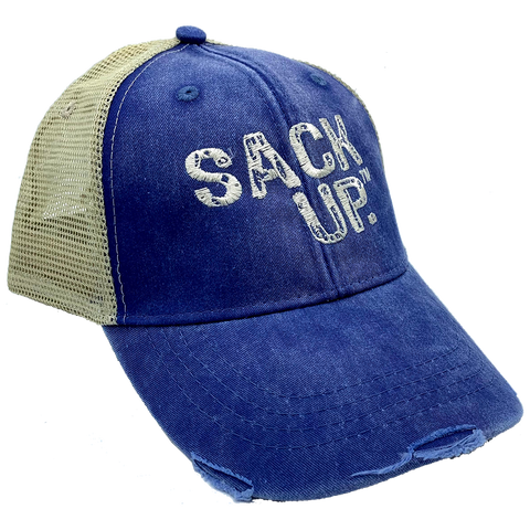 Dark Blue Denim SACKUP Snapback Hat - Nutsack Nuts