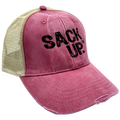 Light Red Denim SACKUP Snapback Hat - Nutsack Nuts