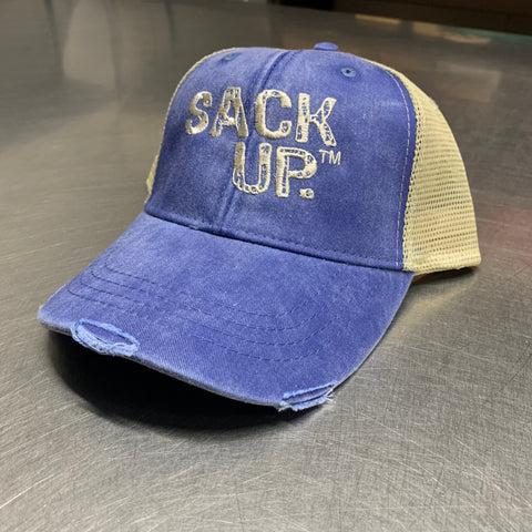 Denim SACKUP Snapback Hat - Nutsack Nuts