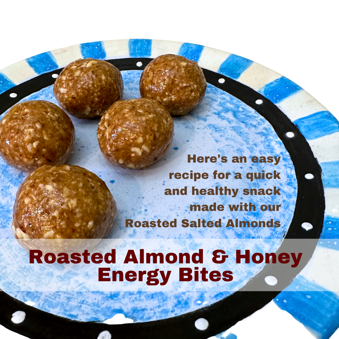 Healthy Snacks Idea Roasted Almond and Honey Energy Bites Nutsack Nuts
