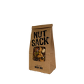 Brown paper bag labeled 'Nut Sack' with a window displaying a berry mix on a white background.