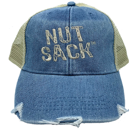 Denim NUTSACK Snapback Hat - Nutsack Nuts