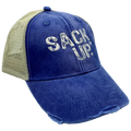 Dark Blue Denim SACKUP Snapback Hat - Nutsack Nuts